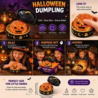 Jouet anti-stress transfrontalier en polyuréthane, motif fantôme de Halloween en forme de boulette vapeur, souple, à presser et à éjecter, facile à saisir