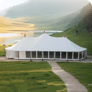 Carpa de boda de poste de acero blanco de nuevo diseño con paredes laterales Carpa de fiesta de fábrica para eventos - Product Image 3