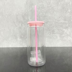 Gobelets en plastique pré-perforés pour canettes de soda de 16 oz et 20 oz, avec bouchon en silicone transparent, pour films UV DTF - Product Image 3