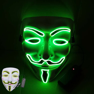 V-mascarilla para disfraz de Vendetta, máscara luminosa de <span class=keywords><strong>Guy</strong></span> Fawkes, de neón, para Halloween - Product Image 3