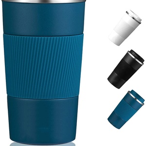 Termo de Viaje para Auto, Botella Aislada de Doble Pared de Acero Inoxidable 316, Taza de Café de 500 ml con Funda Antideslizante - Product Image 4