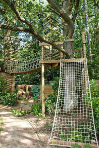 बच्चों के लिए बहु-कार्यात्मक आउटडोर मिश्र एल्यूमीनियम ट्रेहाउस पार्क के लिए सुरक्षा चढ़ाई प्ले संरचना 10 लोगों का समर्थन करता है - Product Image 4