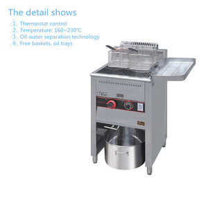 <span class=keywords><strong>Friteuse</strong></span> à gaz commerciale autonome en acier inoxydable poli miroir de 25 L pour poulet frit et frites - Product Image 3