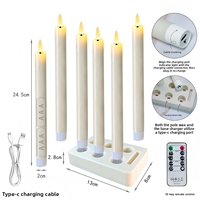 Bougie LED sans flamme en cire véritable, longue durée, rechargeable, écologique, avec mèche 3D, télécommande et minuterie, pour décoration de la maison et du Ramadan