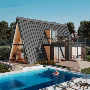 Casa Prefabricada Modular en Forma de A de Dos Pisos con Encantador Balcón Triangular, Villa de Lujo de Doble Capa, Casa Triangular Prefabricada - Product Image 2