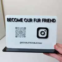 QR Code affichage médias sociaux signe miroir modèle médias sociaux QR Code acrylique Logo bloc support signe médias sociaux entreprise signe