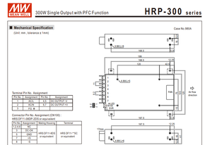 MEAN WELL HRP-300-24 300W 24V 14A 90‑264Vac ฟังก์ชั่น PFC แหล่งจ่ายไฟแบบสวิตชิ่งอุตสาหกรรม ประสิทธิภาพสูง 89% - Product Image 4