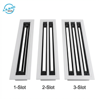 Diffuseur linéaire réglable en aluminium pour grille d'aération de plafond, pour système CVC (alimentation et retour)