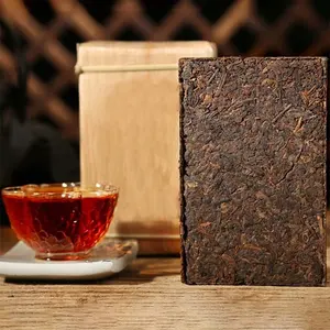 Toptan çin ünlü marka olgun Puer tuğla çay fermente tuğla organik sağlıklı yunnan saray çay tuğla Elite çay