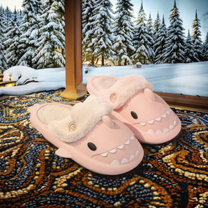 Chaussons d'hiver Shark à bout fermé en EVA pour l'intérieur, pour la chaleur à la maison, design original, hommes et femmes, en coton peluche amovible - Product Image 3