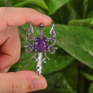 Mặt Dây Chuyền Quyến Rũ Thanh Kiếm Rồng Bay Luân Xa Chữa Bệnh Bằng Đá Tự Nhiên Đồ Dùng Phù Thủy Thủ Công Trang Sức Tự Làm - Product Image 4