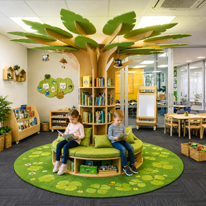 Árbol de Lectura Montessori para Jardín de Infancia con Bancos, Estantería para Guardería, Biblioteca Preescolar, Esquinas de Cuentos, Muebles para Guardería - Product Image 1