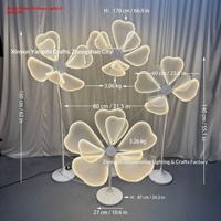 Arrangements lumineux décoratifs en acrylique pour allée de mariage, scène et guide de chemin en forme de pivoine