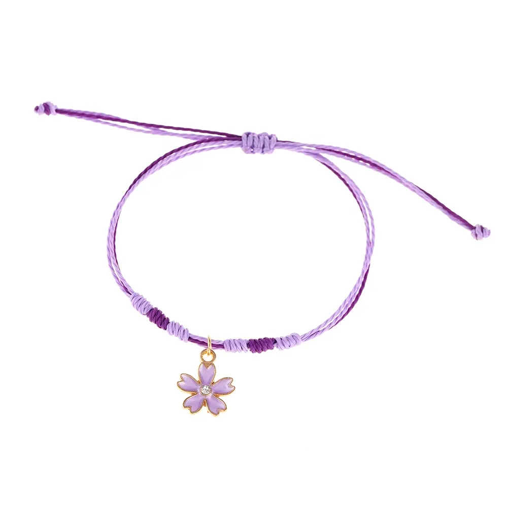 Custom Multistyle Zinc Alloy Charms Crown Flower Grape with Braided Rope Adjustable bracelets