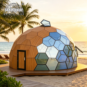 Dôme en verre géodésique hexagonal RAXDOME 7M pour glamping en <span class=keywords><strong>bord</strong></span> <span class=keywords><strong>de</strong></span> <span class=keywords><strong>mer</strong></span>, 100% étanche - Product Image 1