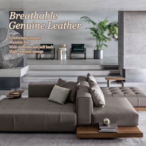 <span class=keywords><strong>Canapé</strong></span> d'angle en cuir véritable de luxe italien de haute qualité <span class=keywords><strong>pour</strong></span> salon de maison de prestige - Product Image 1