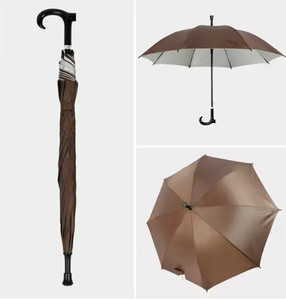 Bastones <span class=keywords><strong>de</strong></span> Caminar Resistentes al Viento, Bastón con Paraguas, Regalo para Abuelo y Abuela, Bastón <span class=keywords><strong>de</strong></span> Senderismo con Paraguas y Logotipo Impreso - Product Image 2