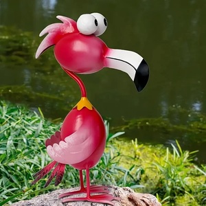 Ngoài trời kim loại động vật vườn trang trí nội thất màu hồng Flamingo nghệ thuật kim loại chim - Product Image 2