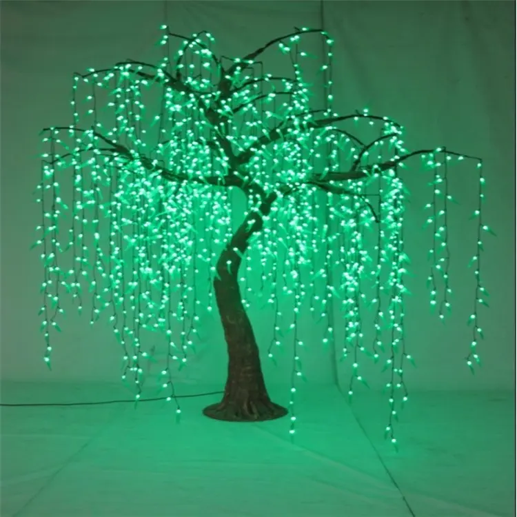 Dış mekan dekoratif LED söğüt ağacı ışığı ışıklı söğüt ağacı AC110V-220V yükseklik yaprakları genişliği özelleştirilebilir