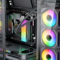 Boîtier d'ordinateur ATX M-ATX de taille moyenne, très vendu, avec double panneau en verre, châssis de jeu, prend en charge le refroidissement par eau de 360 mm, carte graphique de 430 mm