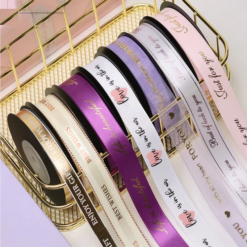 DIY Patterned Ribbon Gift Packaging Ribbon Custom Printing LOGO Wedding Birthday Printing Ribbon