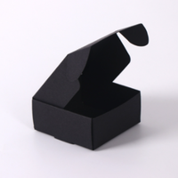 Fournisseur de gros Boîte à bijoux pliante en carton ondulé noir Emballage carré Boîte cadeau en papier kraft