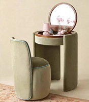 Commode rustique en pin massif avec miroir, meuble de rangement écologique pour chambre et appartement