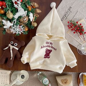 Quần áo trẻ sơ sinh dài tay cho bé gái Áo nỉ có mũ ấm áp cho bé trai Áo thun in hình - Product Image 4