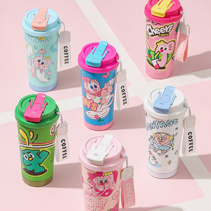 Thermos Cartoon Lily of the Valley in Acciaio Inox 316, Tazza da Caffè a Doppio Uso per Ragazze, Borraccia Portatile di Alta Qualità - Product Image 4