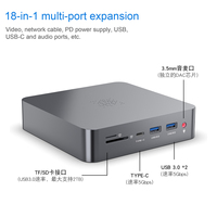 Adaptateur multiport RJ45 HDMI PD en aluminium OEM 18 en 1 Station d'accueil USB 3.0 Chargeur Hub USB C pour Macbook Pro