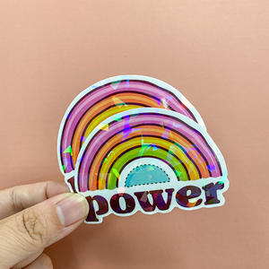 Etiqueta Adhesiva de Vinilo Impermeable con Logotipo Personalizado, Recorte de Contorno, Película Brillante de PVC - Product Image 3