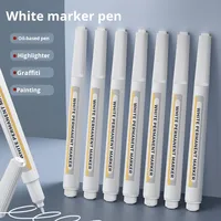 Marqueur permanent ultra-fin extra blanc pour la peinture d'art Papier plastique coloré résistant à la décoloration à séchage rapide