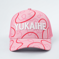 Casquette de baseball sportive à 5 panneaux de haute qualité, en maille, broderie personnalisée, motif imprimé en tissu maillé, casquettes de camionneur