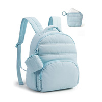 Sac à dos mini matelassé 2-en-1 pour femme avec compartiment antivol pour ordinateur portable, résistant à l'eau, idéal pour l'université et les loisirs