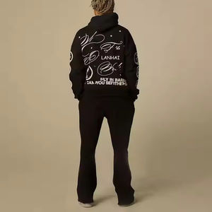 Graphic Pullover <b>Hoodie</b> Cropped Woven Casual Designer Luxury Custom Rhinestone Eco-Friendly Oversized Streetwear - Product Image 3