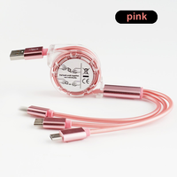 Fabrik-Anpassung: 3-in-1 Einziehbares Tragbares Ladegerät mit Schnellladefunktion und USB-Datenkabel für iPhone & Android mit PVC-Ummantelung