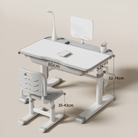 Ensemble bureau et chaise pour étudiants et enfants, design moderne, hauteur réglable, avec étagère