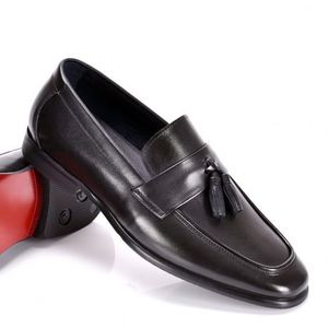 Chaussures en cuir pour hommes, style britannique, pour tenue décontractée ou habillée, bottines à franges, mocassins de mariage, rehaussant la taille - Product Image 5