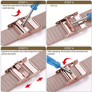 Bracelets ajustables rapidement pour hommes et femmes, bracelet de luxe en acier inoxydable pour Samsung, <span class=keywords><strong>Huawei</strong></span>, Amazfit, 20mm, 22mm - Product Image 4