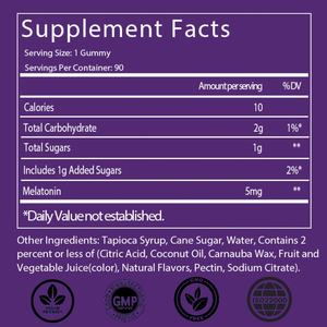 Gummies à la mélatonine à vente chaude OEM/ODM, soutien du sommeil, 90 gummies à la mélatonine aromatisés à la fraise, 5 mg d'aides au sommeil pour adultes - Product Image 2