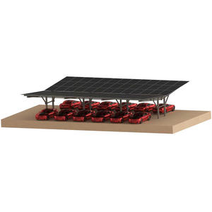 Système de montage de panneaux solaires argentés personnalisé en Y à double poteau pour carport, angle d'inclinaison 0-60°, garantie 10 ans pour voiture - Product Image 2