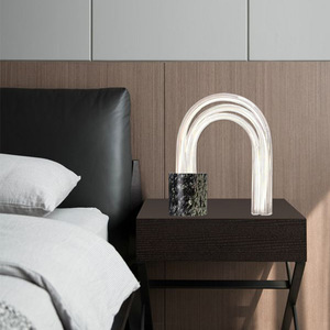 Nordic Postmodern Creative Glass <b>Table</b> Lamp <b>Minimalist</b> Arched <b>Bedside</b> for Living Room and Bedroom Showroom Designer Product - Product Image 3