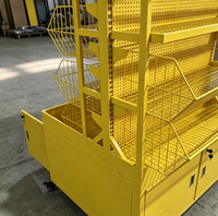 Étagère de présentation en métal personnalisée avec roulettes et armoire de rangement pour la présentation de bonbons et de snacks en supermarché