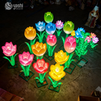 Lanternes LED florales en forme de tulipe, best-sellers, pour la décoration extérieure des parcs, des paysages et des festivals