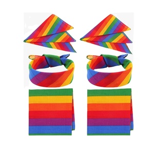 Bandana quadrata 22x22 pollici in 100% cotone con bandiera di Haiti, foulard multiuso, sciarpa <span class=keywords><strong>da</strong></span> <span class=keywords><strong>testa</strong></span> - Offerta speciale - Product Image 4