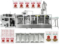 Machine d'emballage Doypack HFFS à double sortie économique pour sauce tomate et vinaigrette, 80 bouteilles/min