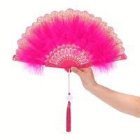 Éventail pliant en plumes I-0496, style féerique, gothique sombre, pour danse de cour, avec pendentif, cadeau, décoration de mariage et de fête