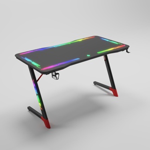 Wholesale Black Metal Convertible <strong>PC</strong> Custom RGB LED Lights <strong>Compact</strong> Laptop Table Modern Gaming Computer <strong>Desk</strong> for Home Office - Product Image 4
