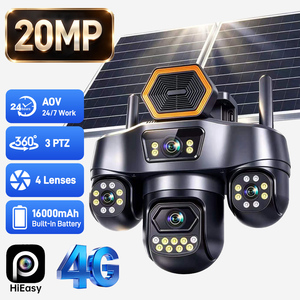 กล้องโซลาร์เซลล์ 20MP 4 เลนส์ 3 จอภาพ PTZ PIR AI ตรวจจับอัตโนมัติ ติดตามอัตโนมัติ IP66 กันน้ำ แบตเตอรี่พลังงานแสงอาทิตย์ รองรับซิมการ์ด 4G กล้อง PTZ HiEasy - Product Image 1
