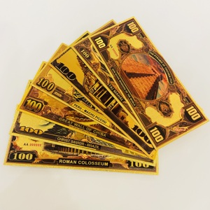 Tùy chỉnh bộ sưu tập Prop tệ bảy kỳ quan của thế giới nhựa vàng lá tiền giấy - Product Image 2